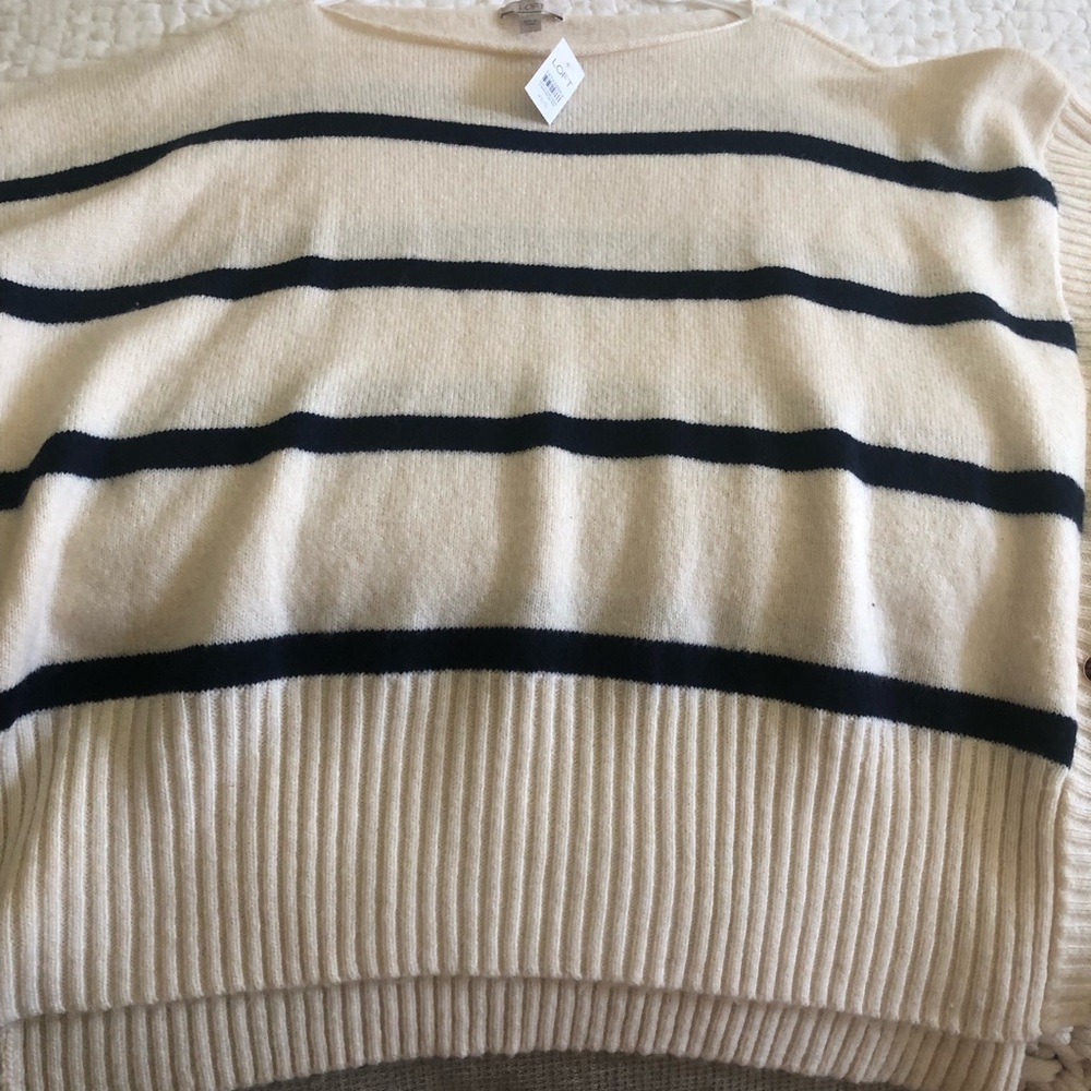 Ann Taylor LOFT Striped Modern Poncho - Picture 4 of 8